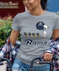 Los Angeles Rams Snoopy Woodstock Team Walking Women T shirt