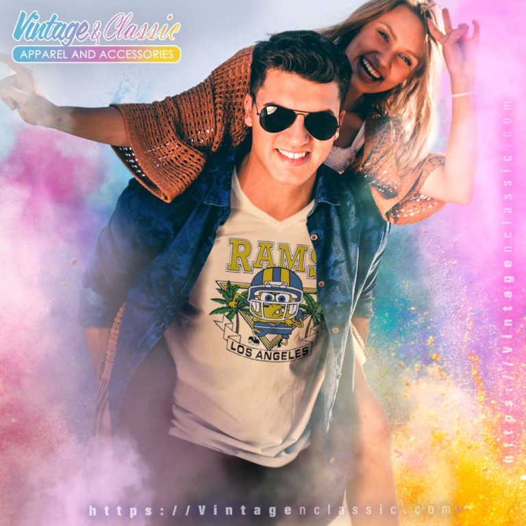 Los Angeles Rams Spongebob V Neck TShirt Los Angeles Rams Spongebob V Neck TShirt