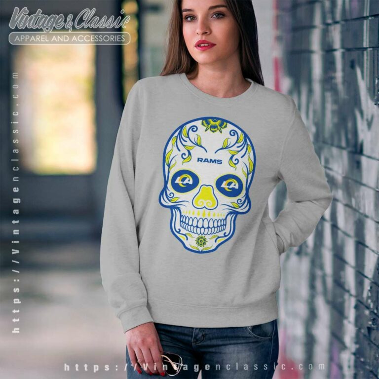 Los Angeles Rams Sugar Skull Sign Sweatshirt Los Angeles Rams Sugar Skull Sign Sweatshirt