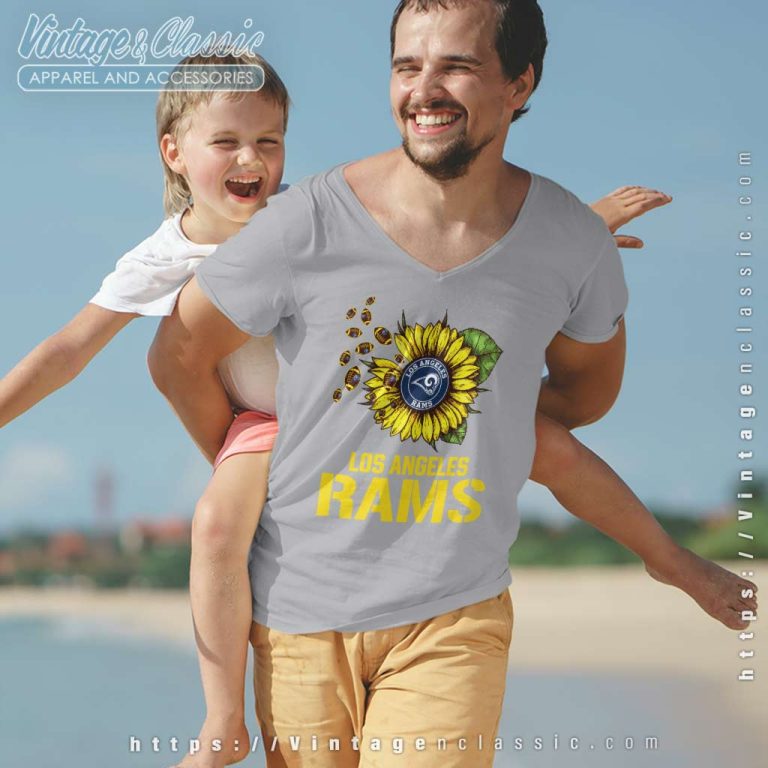 Los Angeles Rams Sunflower Football Nfl V Neck TShirt Los Angeles Rams Sunflower Football Nfl V Neck TShirt