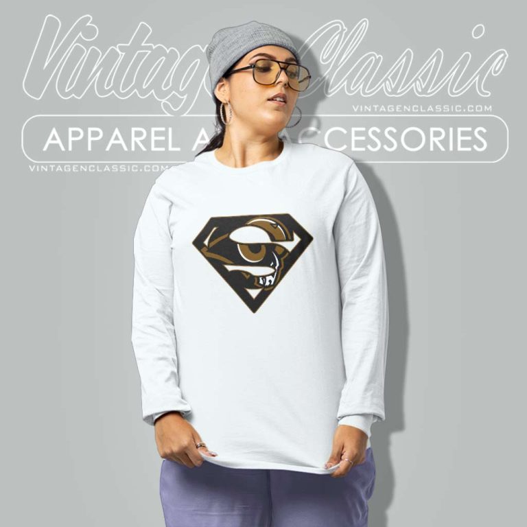 Los Angeles Rams Superman Logo Long Sleeve Tee Los Angeles Rams Superman Logo Long Sleeve Tee