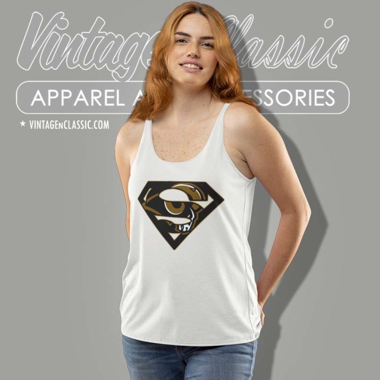 Los Angeles Rams Superman Logo Tank Top Racerback Los Angeles Rams Superman Logo Tank Top Racerback