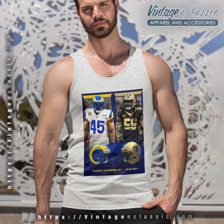 Los Angeles Rams Vs New Orleans Saints Nfl 2022 Gameday Matchup Tank Top Racerback Los Angeles Rams Vs New Orleans Saints Nfl 2022 Gameday Matchup Tank Top Racerback