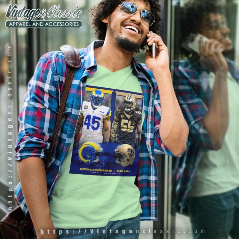 Los Angeles Rams Vs New Orleans Saints Nfl 2022 Gameday Matchup V Neck TShirt Los Angeles Rams Vs New Orleans Saints Nfl 2022 Gameday Matchup V Neck TShirt