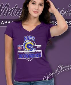 Los Angeles Rams Winners Champions 2023 Super Wild Card Nfl Divisional Helmet V Neck TShirt