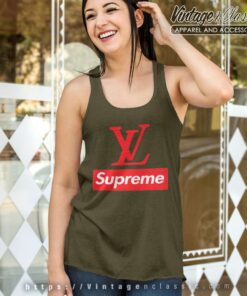 Louis Vuitton And Supreme Tank Top Racerback