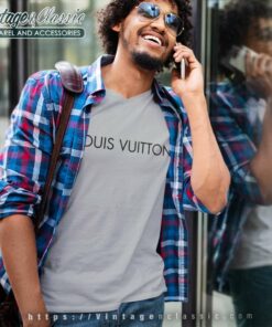 Louis Vuitton Black Logo Shirt V Neck TShirt
