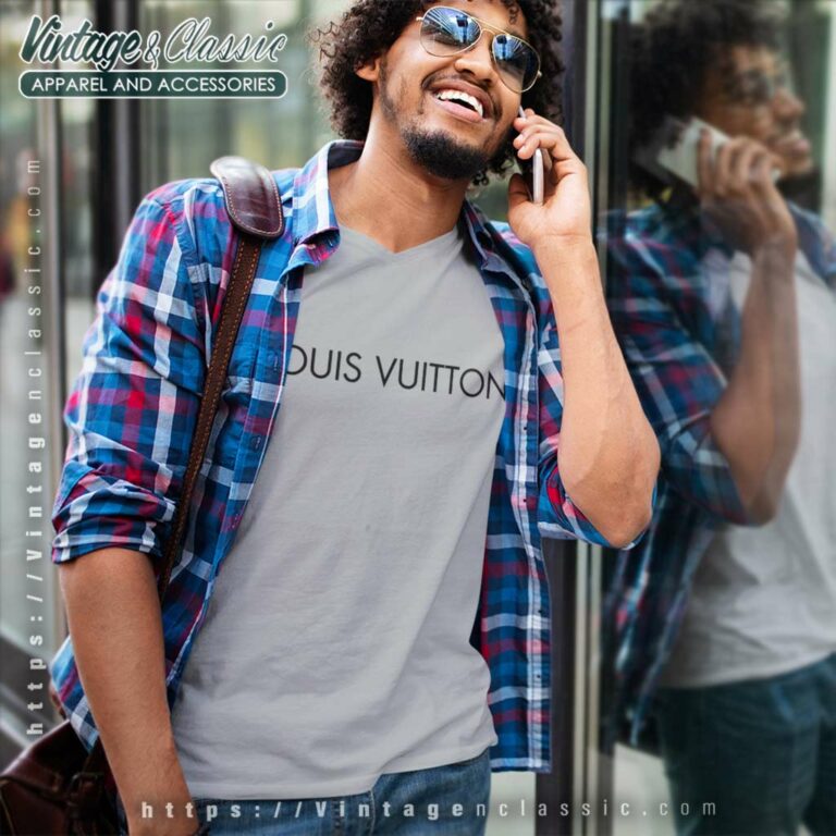 Louis Vuitton Black Logo Shirt V Neck TShirt Louis Vuitton Black Logo Shirt V Neck TShirt