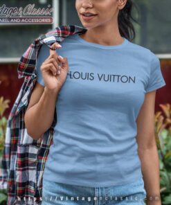 Louis Vuitton Black Logo Shirt Women TShirt