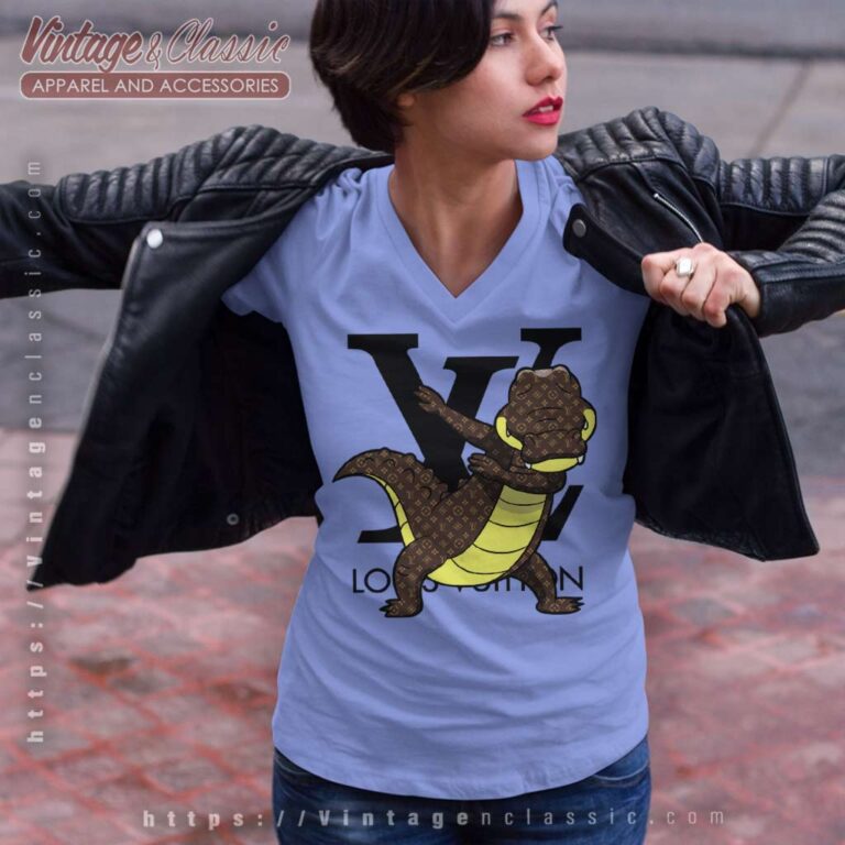Louis Vuitton Crocodile Dabbing V Neck TShirt Louis Vuitton Crocodile Dabbing V Neck TShirt