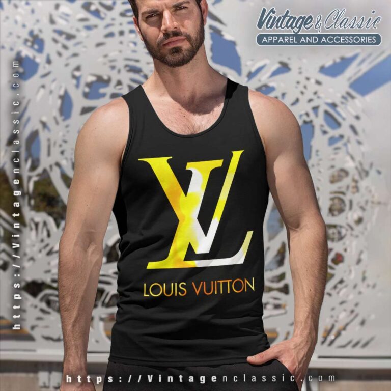 Louis Vuitton Gold Logo Luxury Tank Top Racerback Louis Vuitton Gold Logo Luxury Tank Top Racerback
