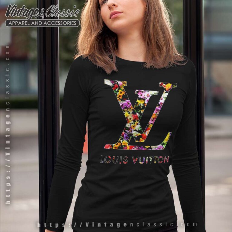 Louis Vuitton Logo Flower Pattern Long Sleeve Tee Louis Vuitton Logo Flower Pattern Long Sleeve Tee
