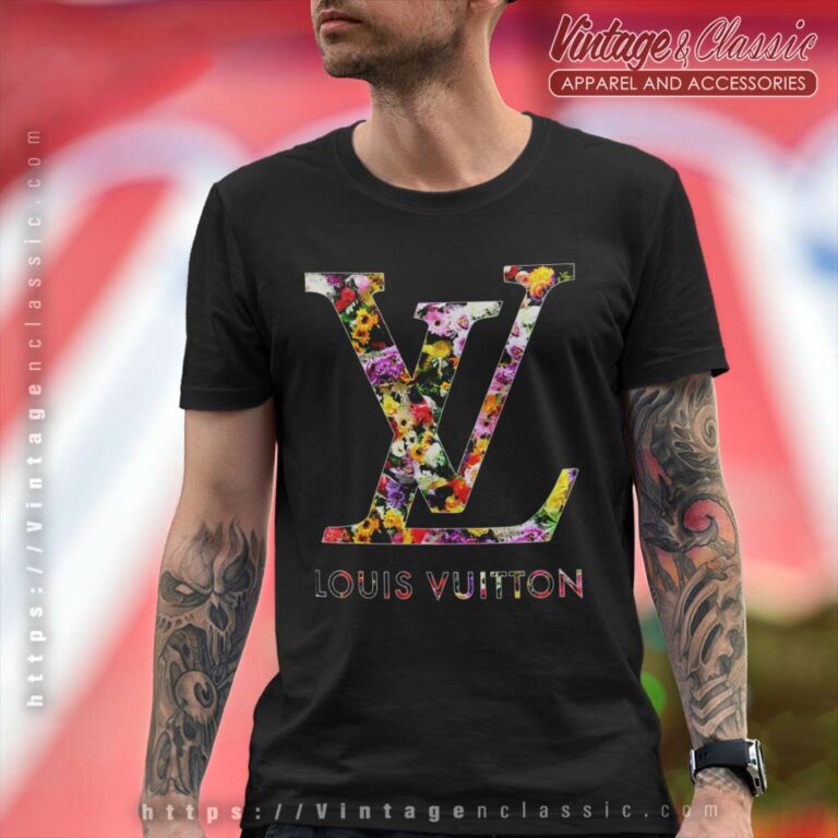 Louis Vuitton Logo Flower Pattern T Shirt Louis Vuitton Logo Flower Pattern T Shirt