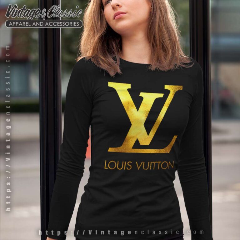 Louis Vuitton Logo Gold Long Sleeve Tee Louis Vuitton Logo Gold Long Sleeve Tee