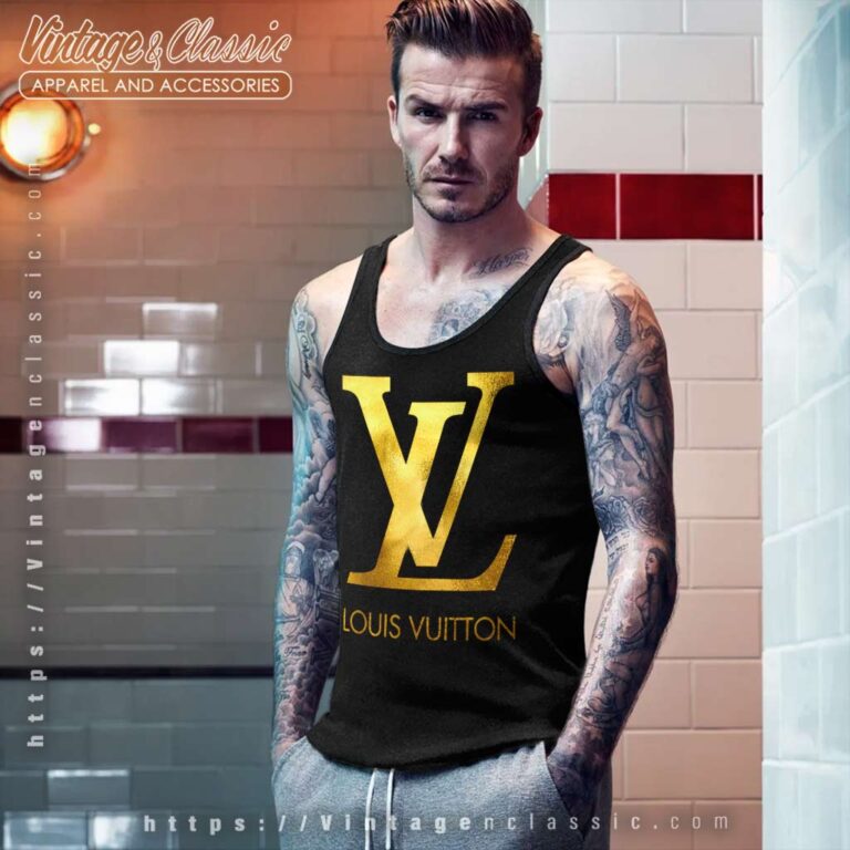 Louis Vuitton Logo Gold Tank Top Racerback Louis Vuitton Logo Gold Tank Top Racerback