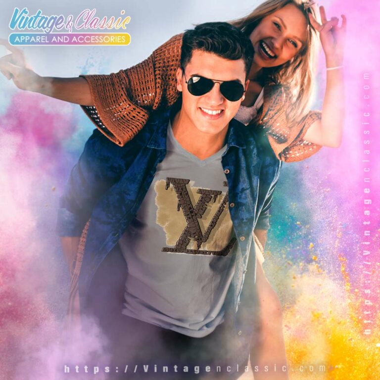 Louis Vuitton Logo Melt Shirt V Neck TShirt Louis Vuitton Logo Melt Shirt V Neck TShirt