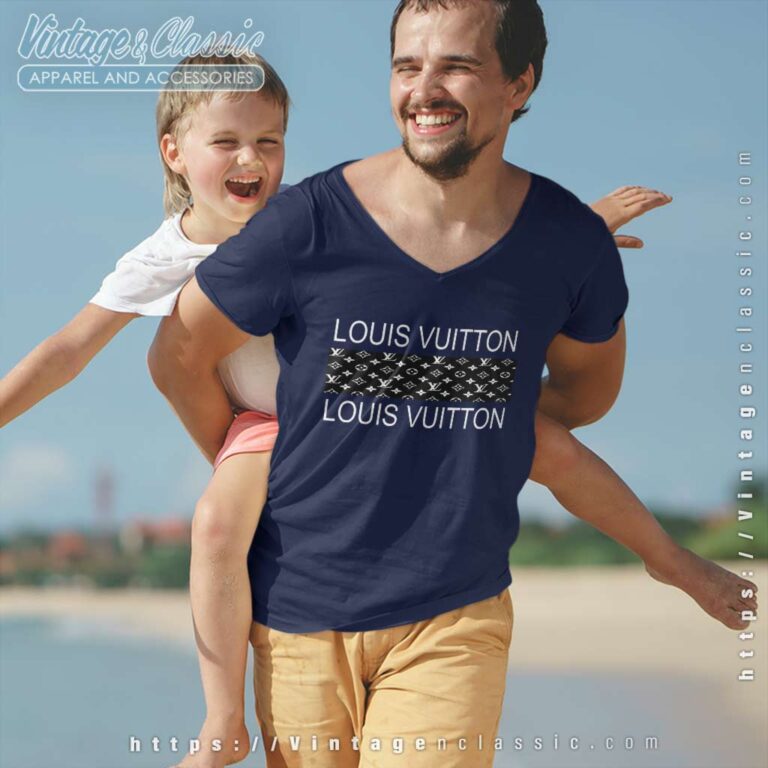 Louis Vuitton Logo Pattern V Neck TShirt Louis Vuitton Logo Pattern V Neck TShirt