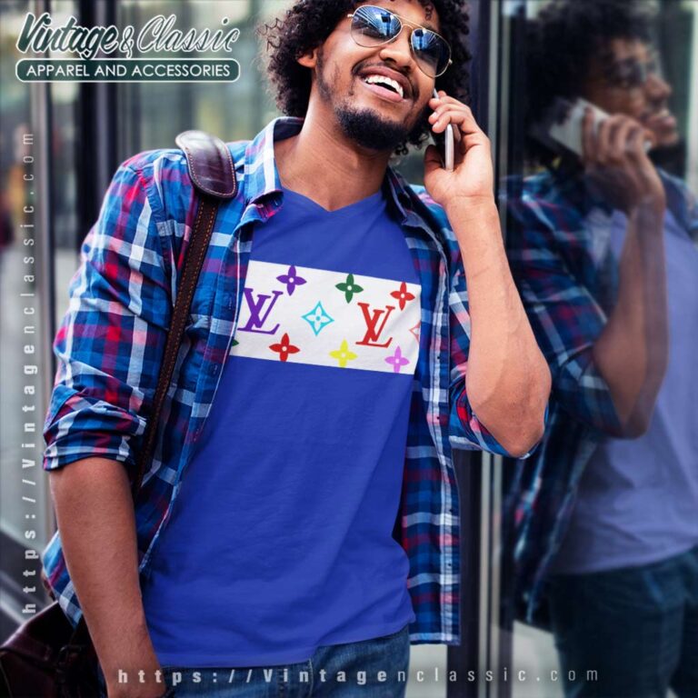 Louis Vuitton LV Colors V Neck TShirt Louis Vuitton LV Colors V Neck TShirt