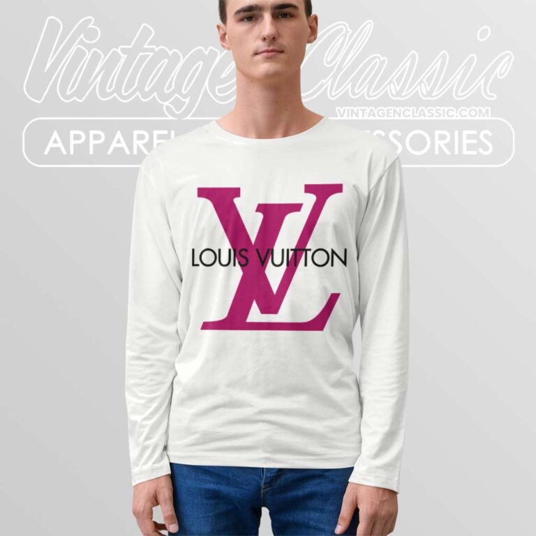 Louis Vuitton LV Pink Logo Long Sleeve Tee Louis Vuitton LV Pink Logo Long Sleeve Tee