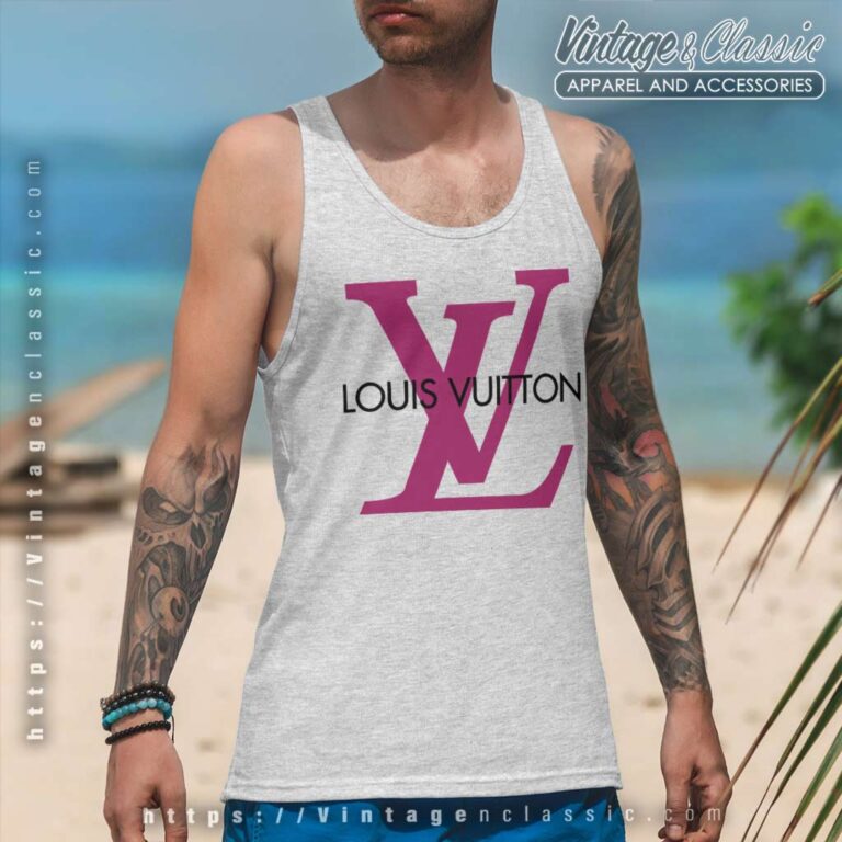 Louis Vuitton LV Pink Logo Tank Top Racerback Louis Vuitton LV Pink Logo Tank Top Racerback