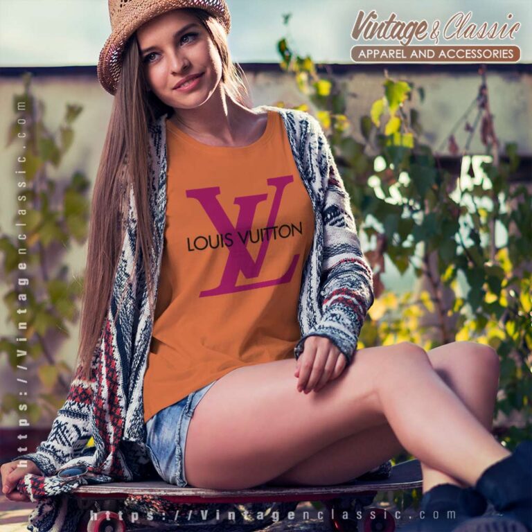 Louis Vuitton LV Pink Logo Women TShirt Louis Vuitton LV Pink Logo Women TShirt