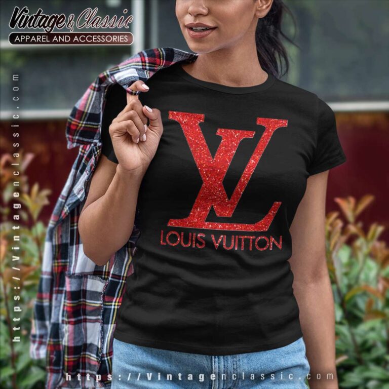 Louis Vuitton Lv Red Logo Women TShirt Louis Vuitton Lv Red Logo Women TShirt
