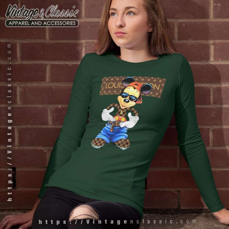 Louis Vuitton Mickey Mouse Funny Long Sleeve Tee Louis Vuitton Mickey Mouse Funny Long Sleeve Tee