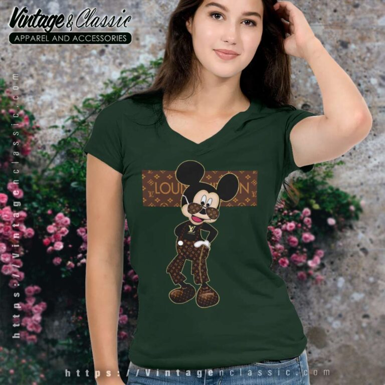 Louis Vuitton Mickey Mouse Stay Stylish V Neck TShirt Louis Vuitton Mickey Mouse Stay Stylish V Neck TShirt