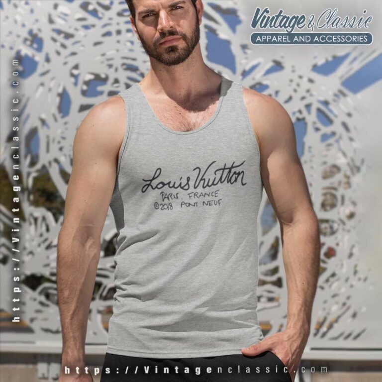 Louis Vuitton Pont Neuf Logo Shirt Tank Top Racerback Louis Vuitton Pont Neuf Logo Shirt Tank Top Racerback