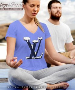 Louis Vuitton Snow Logo Shirt V Neck TShirt