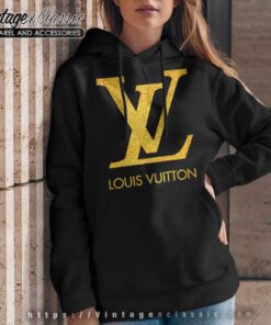 Louis Vuitton Sparkling Gold Logo Hoodie