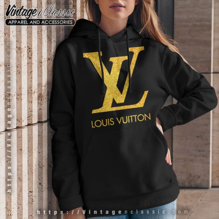 Louis Vuitton Sparkling Gold Logo Hoodie Louis Vuitton Sparkling Gold Logo Hoodie