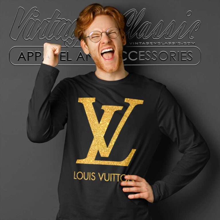 Louis Vuitton Sparkling Gold Logo Long Sleeve Tee Louis Vuitton Sparkling Gold Logo Long Sleeve Tee