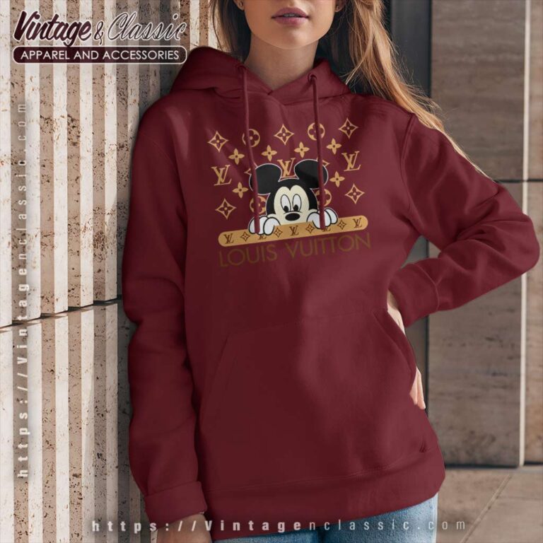 Louis Vuitton With Mickey Mouse Face Hoodie Louis Vuitton With Mickey Mouse Face Hoodie
