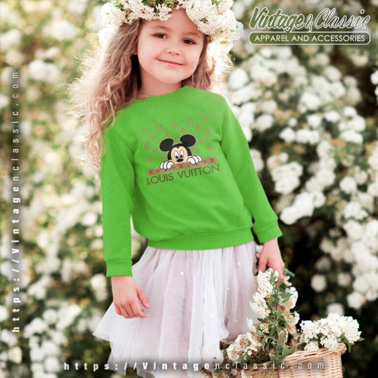 Louis Vuitton With Mickey Mouse Face Kids Sweatshirt Louis Vuitton With Mickey Mouse Face Kids Sweatshirt