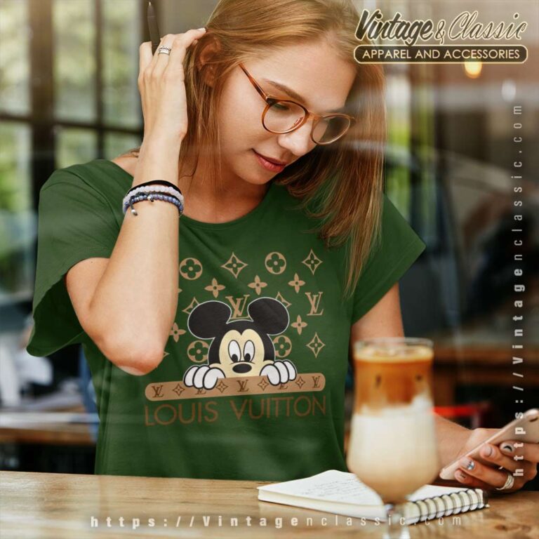 Louis Vuitton With Mickey Mouse Face Women TShirt Louis Vuitton With Mickey Mouse Face Women TShirt