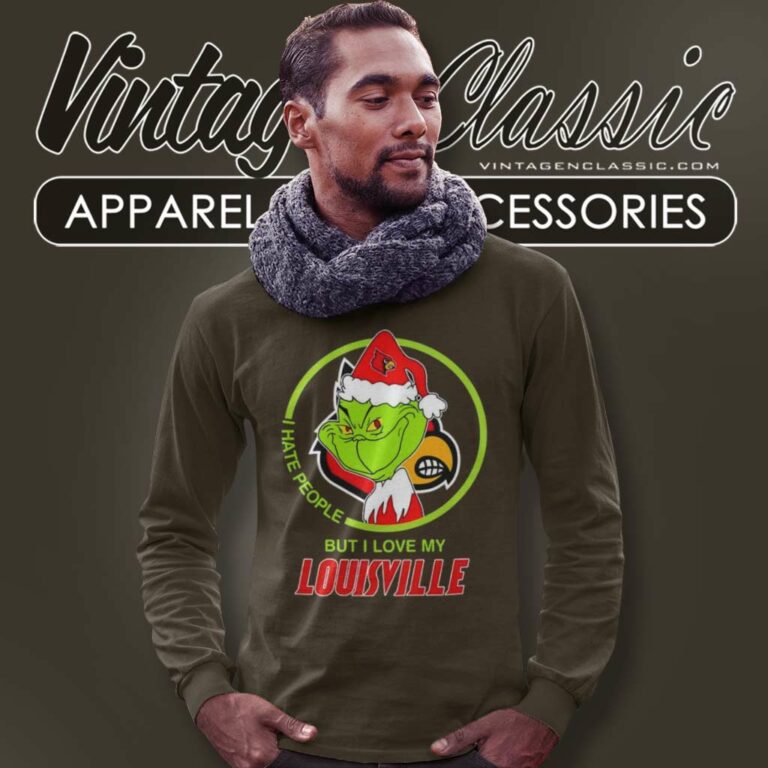 Louisville Cardinals Ncaa Christmas Grinch Shirt I Hate People But I Love My Louisville Long Sleeve Tee Louisville Cardinals Ncaa Christmas Grinch Shirt I Hate People But I Love My Louisville Long Sleeve Tee
