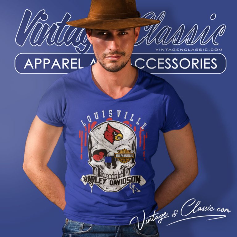 Louisville Harley Davidson Skull V Neck TShirt Louisville Harley Davidson Skull V Neck TShirt