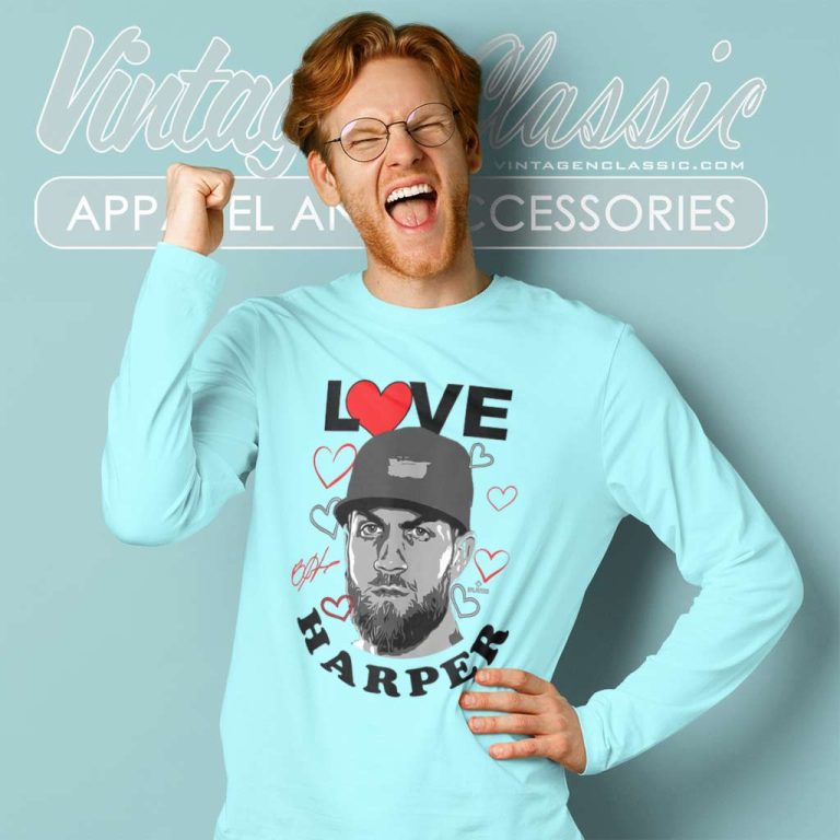 Love Bryce Harper Valentine Philadelphia Long Sleeve Tee Love Bryce Harper Valentine Philadelphia Long Sleeve Tee