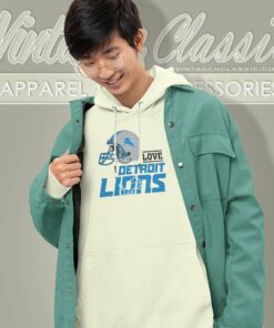 Love Detroit Lions Helmet Hoodie