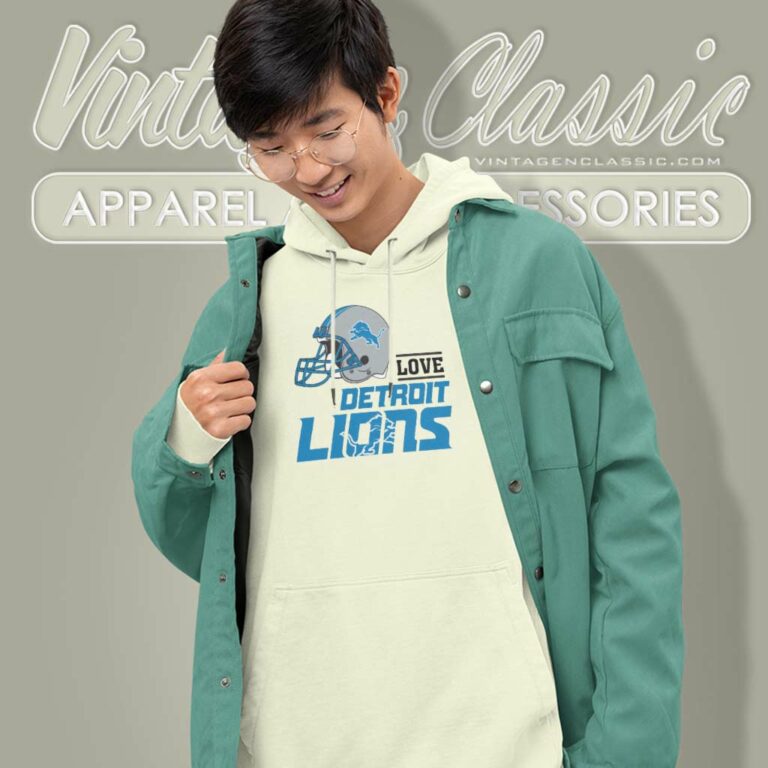 Love Detroit Lions Helmet Hoodie Love Detroit Lions Helmet Hoodie