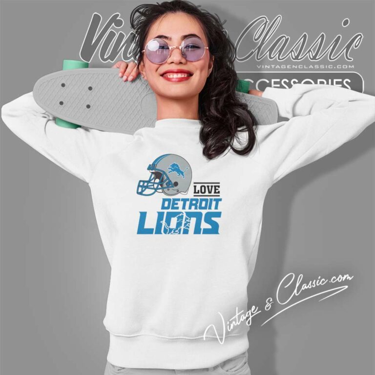 Love Detroit Lions Helmet Sweatshirt Love Detroit Lions Helmet Sweatshirt