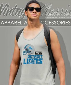 Love Detroit Lions Helmet Tank Top Racerback