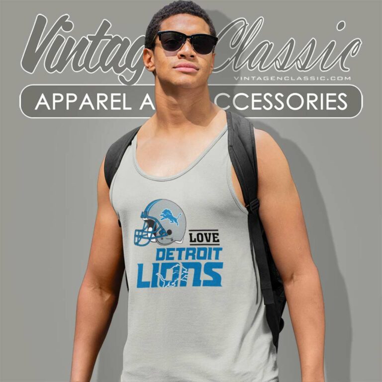 Love Detroit Lions Helmet Tank Top Racerback Love Detroit Lions Helmet Tank Top Racerback