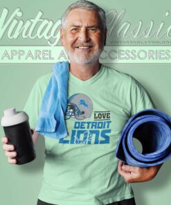Love Detroit Lions Helmet V Neck TShirt