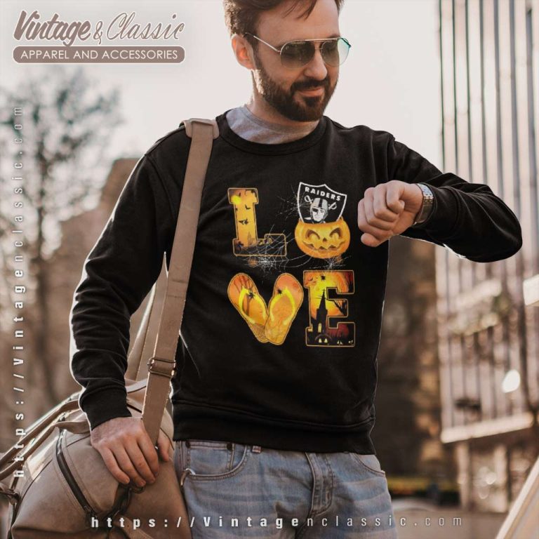 Love Las Vegas Raiders Pumpkin Flip Flops Halloween Sweatshirt Love Las Vegas Raiders Pumpkin Flip Flops Halloween Sweatshirt