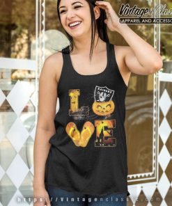 Love Las Vegas Raiders Pumpkin Flip Flops Halloween Tank Top Racerback