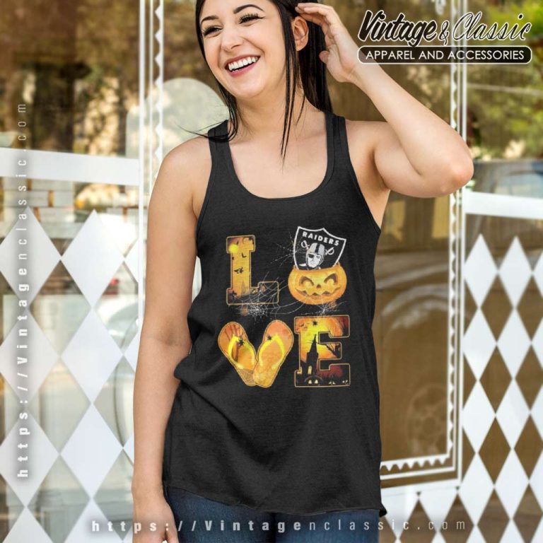 Love Las Vegas Raiders Pumpkin Flip Flops Halloween Tank Top Racerback Love Las Vegas Raiders Pumpkin Flip Flops Halloween Tank Top Racerback
