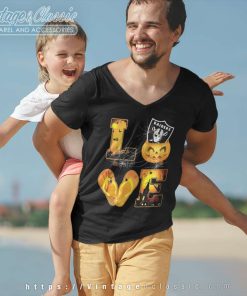 Love Las Vegas Raiders Pumpkin Flip Flops Halloween V Neck TShirt