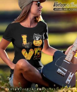 Love Las Vegas Raiders Pumpkin Flip Flops Halloween Women TShirt